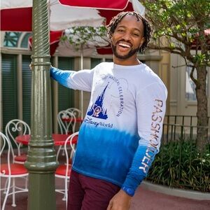 Disney Parks 50th Anniversary Passholder Tie Dye‎ Long Sleeve Tee size large NWT